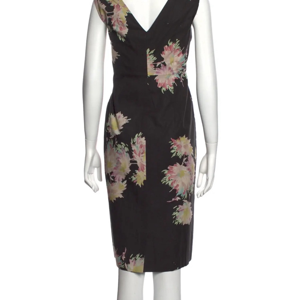 Dries Van Noten Black Floral Midi Dress